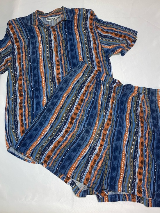 Capacity Other - Vintage Capacity Striped Blue & Orange Matching Set